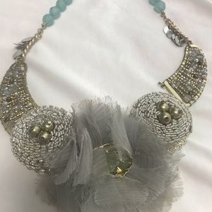 Buckle brand statement necklace- gold and silver